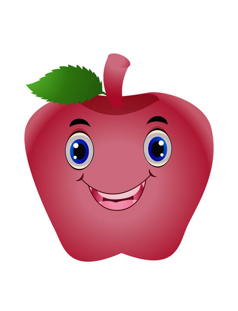 Ilustracja z Happy apple emotikon - Wektor, obraz