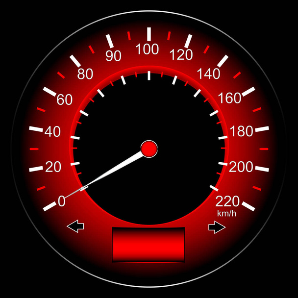Kırmızı hız göstergesi Araba, soyut teknoloji - Vektör, Görsel