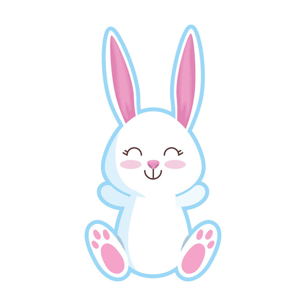 cute rabbit character icon - Vector, imagen