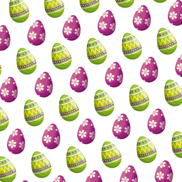 eggs painted happy easter pattern background - Vektori, kuva