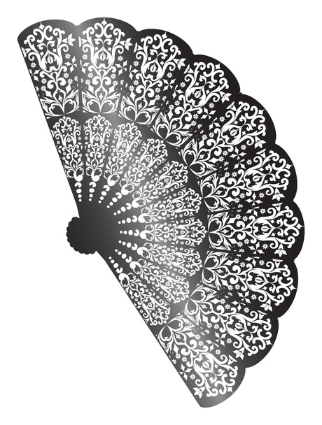 прикрашений сірий вентилятор ізольований на білому
 - Вектор, зображення