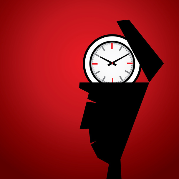 clock in head - Vector, Image