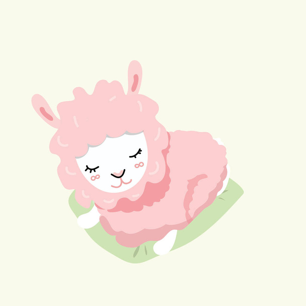 Cute sheep in flat style. - Διάνυσμα, εικόνα