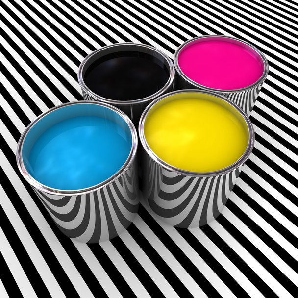 Cmyk color paint background - Photo, Image