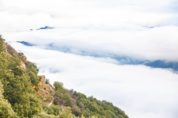 Panoramic view in Pyrenees near Baga, Catalonia, Spain - Fotoğraf, Görsel