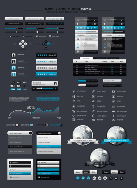 Elements of Infographics with buttons and menus - Вектор,изображение