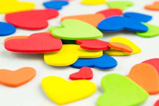 Colorful hearts stickers background - Foto, imagen