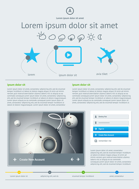 Elementos de infografías con botones y menús
 - Vector, imagen
