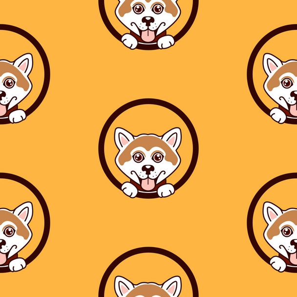 Shiba inu dog pattern vector background. - Vector, afbeelding