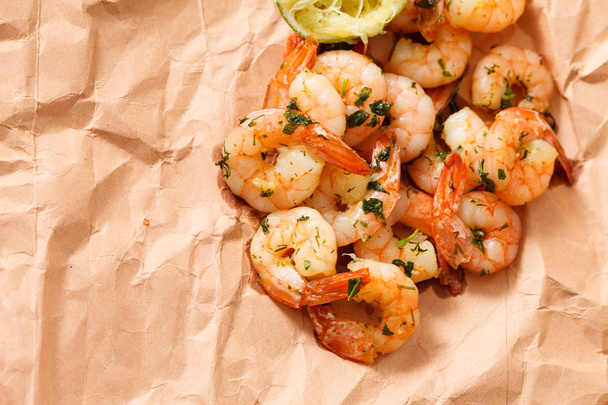 shrimps with lime and parsley - Photo, image
