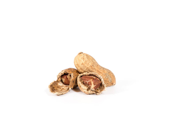 Raw tasty peanuts on white background - Photo, Image