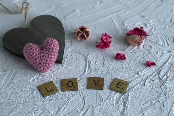 Fondo de amor con corazones
 - Foto, Imagen