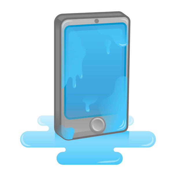 Dibujos animados de teléfonos inteligentes húmedos
  - Vector, Imagen