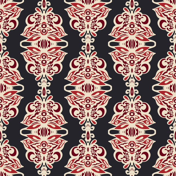 Luxury Damask seamless floral motif vector pattern - Vektör, Görsel