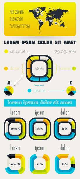Elements of Infographics with buttons and menus - Διάνυσμα, εικόνα