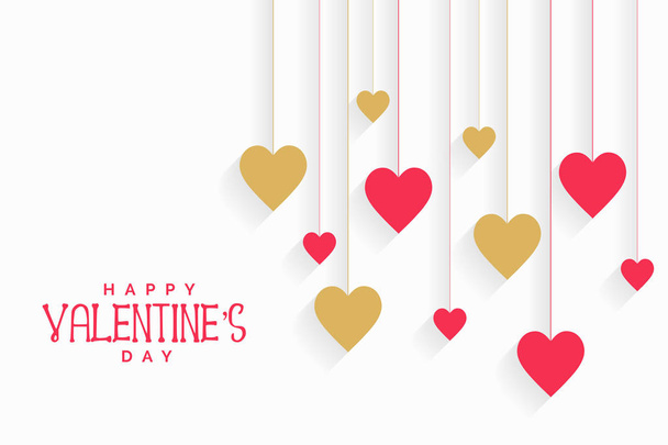 hanging hearts background for valentines day - Διάνυσμα, εικόνα