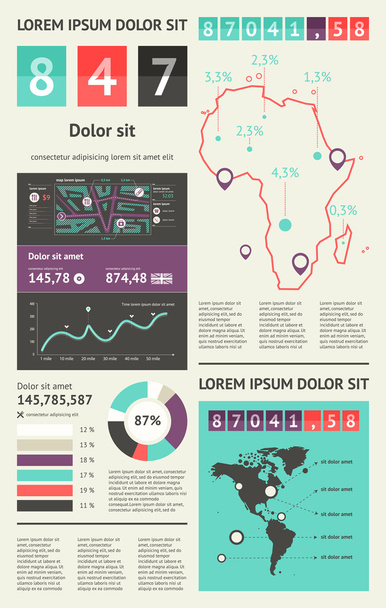 Elements of Infographics with buttons and menus - Vector, Image