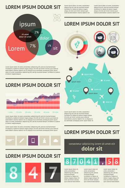 Elements of Infographics with buttons and menus - Vector, afbeelding