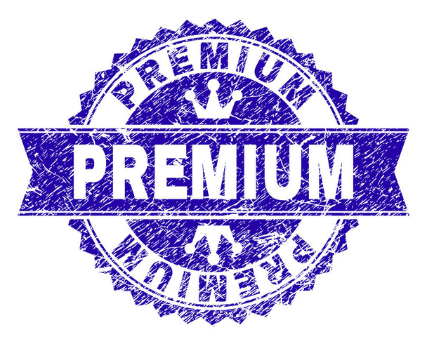 Grunge Textured PREMIUM Stamp Seal with Ribbon - Vecteur, image