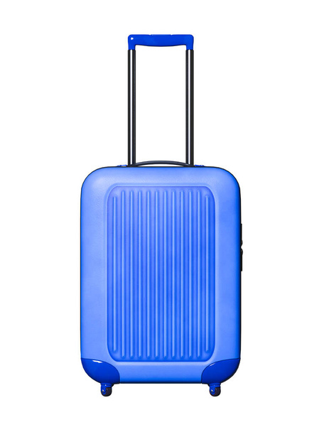 Suitcase on white background. Travel concept. Minimal style. Copy space. 3d render isolate illustration - Fotoğraf, Görsel