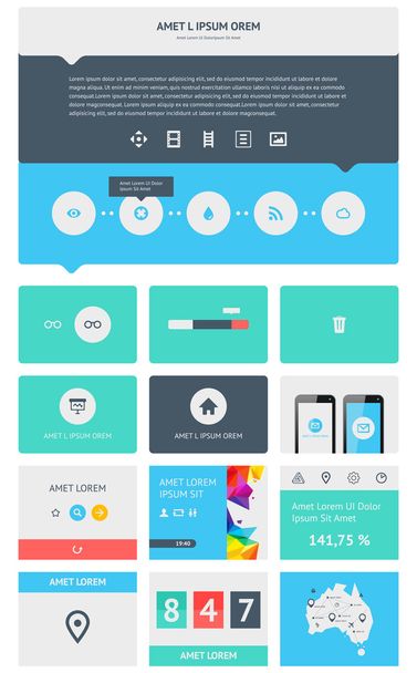 UI is a set of beautiful components featuring the flat design trend - Vecteur, image