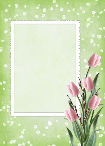 Card for the holiday with flowers - Foto, imagen