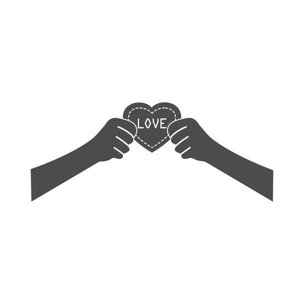 Human hands holding heart isolated on white background. - Vetor, Imagem