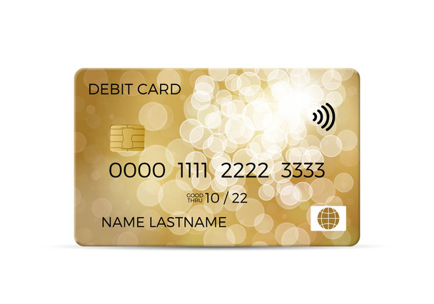 Debit card on a white background. Vector illustration. - Vector, Image