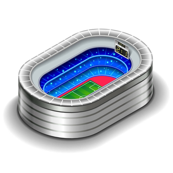 Isometrische stadion geïsoleerd op witte fotorealistische vectorillustratie - Vector, afbeelding