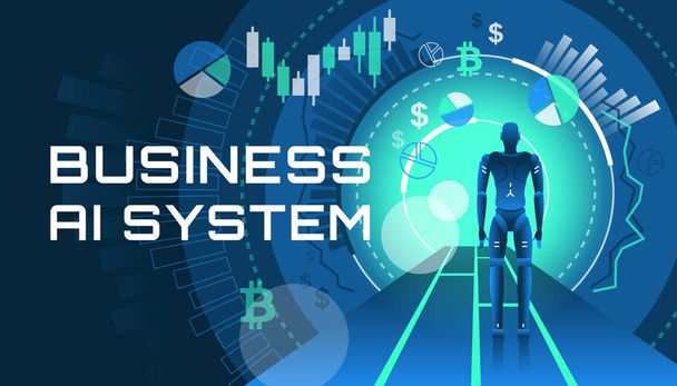 An illustration of an AI business system - Vector, Image