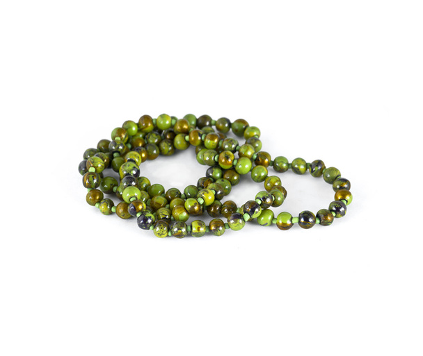 Retro green beads - Photo, Image