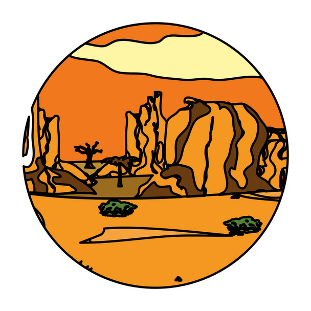 colore albero del deserto palma con canyon lanscape vettoriale illustrazione
 - Vettoriali, immagini