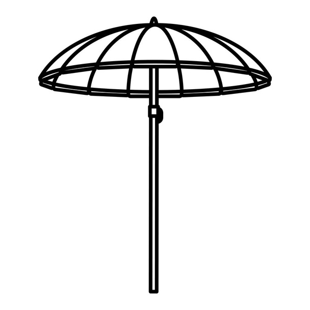 line open umbrella protection to sunny weather vector illustration - Vector, Image