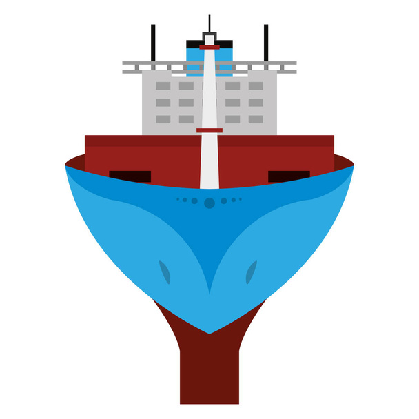 海のベクトル図にフロント船輸送車両 - ベクター画像