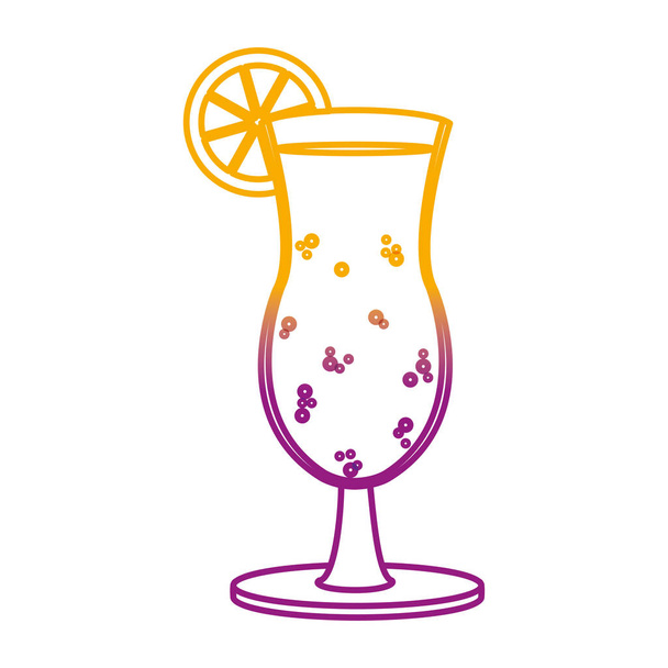 leromlott vonal finom hűsítő ital pohár citromos vektoros illusztráció - Vektor, kép