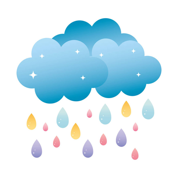 Natur flauschige Wolke Regen Wetter Vektor Illustration - Vektor, Bild