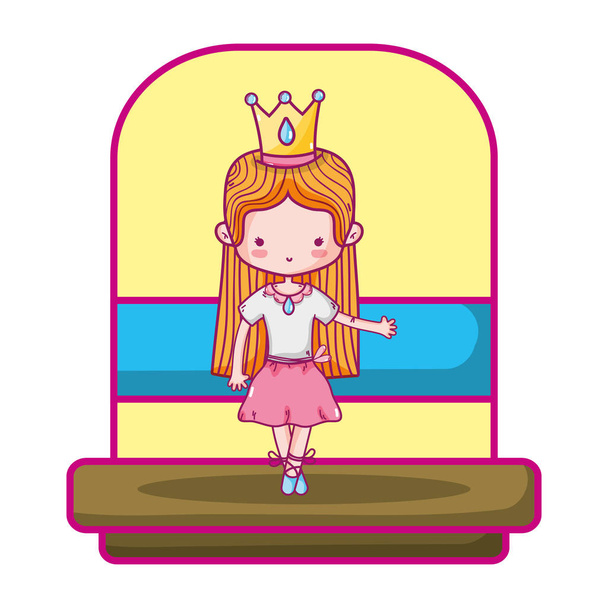 bailarina menina com coroa e roupas especiais vetor ilustração
 - Vetor, Imagem