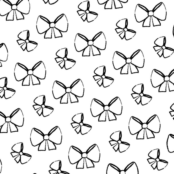 grunge ribbon bow decoration object background vector illustration - Vektori, kuva