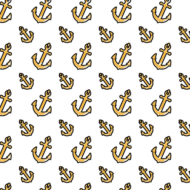 doodle nautical anchor symbol object background vector illustration - Vector, Image