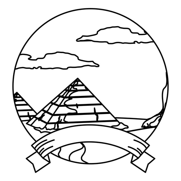 linja autiomaa egypt pyramidi maisema nauha vektori kuva
 - Vektori, kuva