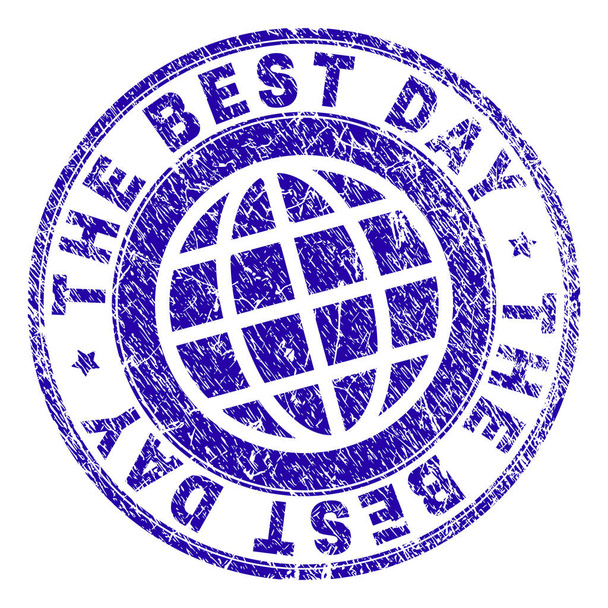 Grunge Textured THE BEST DAY Stamp Seal - ベクター画像
