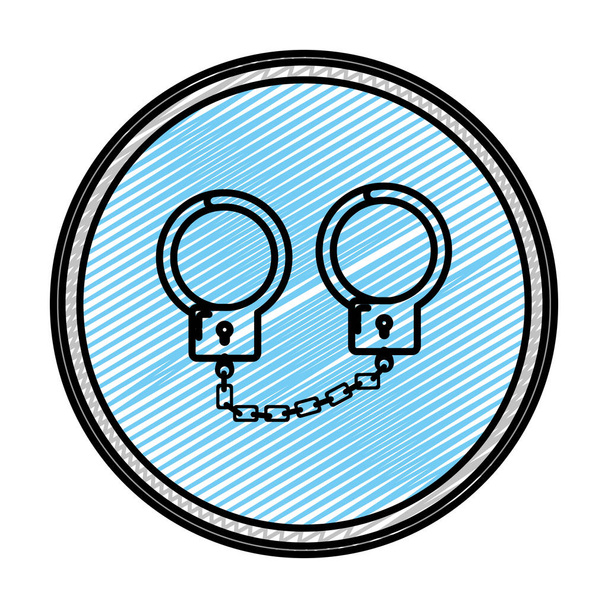 doodle metallo manette arresto giustizia emblema vettoriale illustrazione
 - Vettoriali, immagini