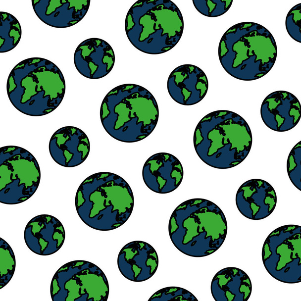 Farbe global Erde Planet Karte Hintergrund Vektor Illustration - Vektor, Bild