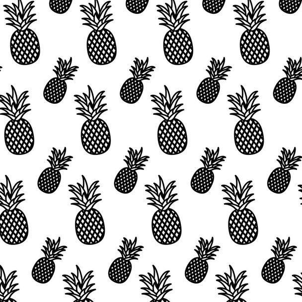 Linie köstliche Ananas organische Früchte Hintergrund Vektor Illustration - Vektor, Bild