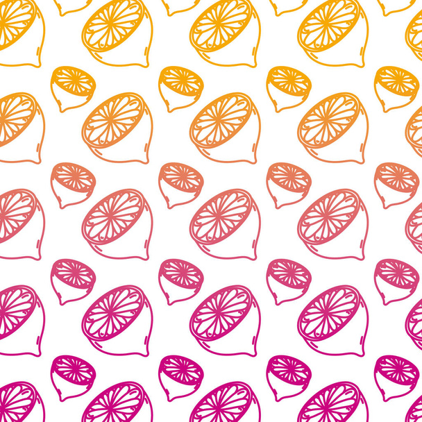 línea degradada deliciosa rodaja limón fruta fondo vector ilustración
 - Vector, Imagen