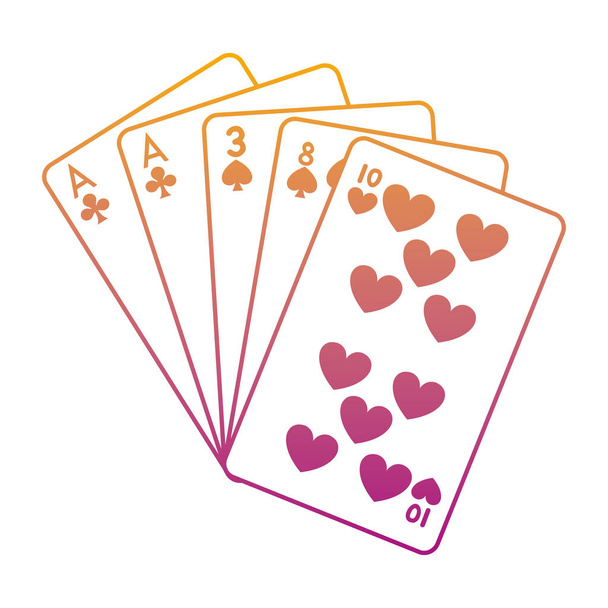 ライン 1 ペア カジノ カード ゲーム ベクトル図を低下 - ベクター画像