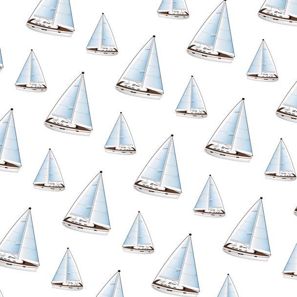 wood sailboaat sea transport background vector illustration - Vector, Image