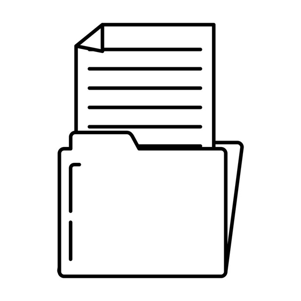 line folder file with document paper information vector illustration - Vector, Image