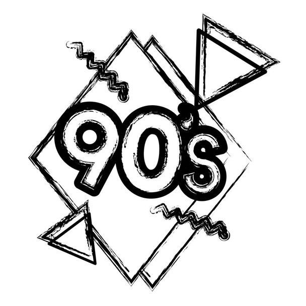 trendi retro 90-es évek grunge stílus vektoros illusztráció - Vektor, kép
