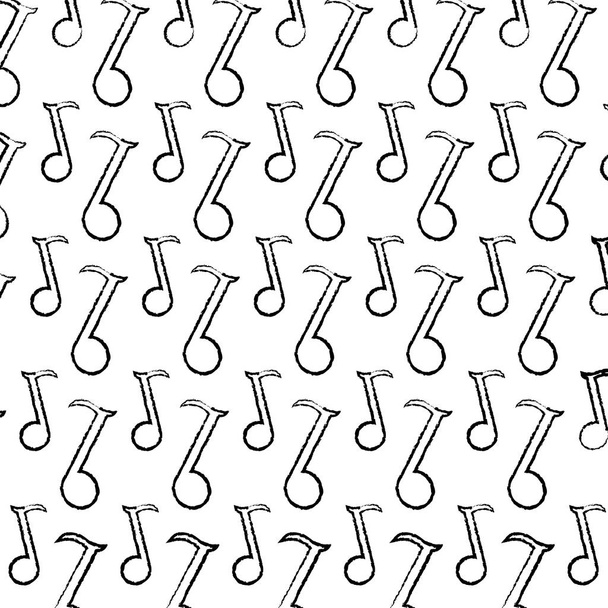 grunge quaver musical note sign background vector illustration - Vector, Image